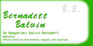 bernadett balvin business card